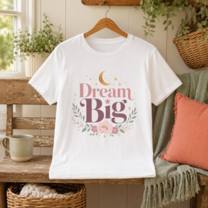 Dream Big Pastel Floral Inspirational T-Shirt