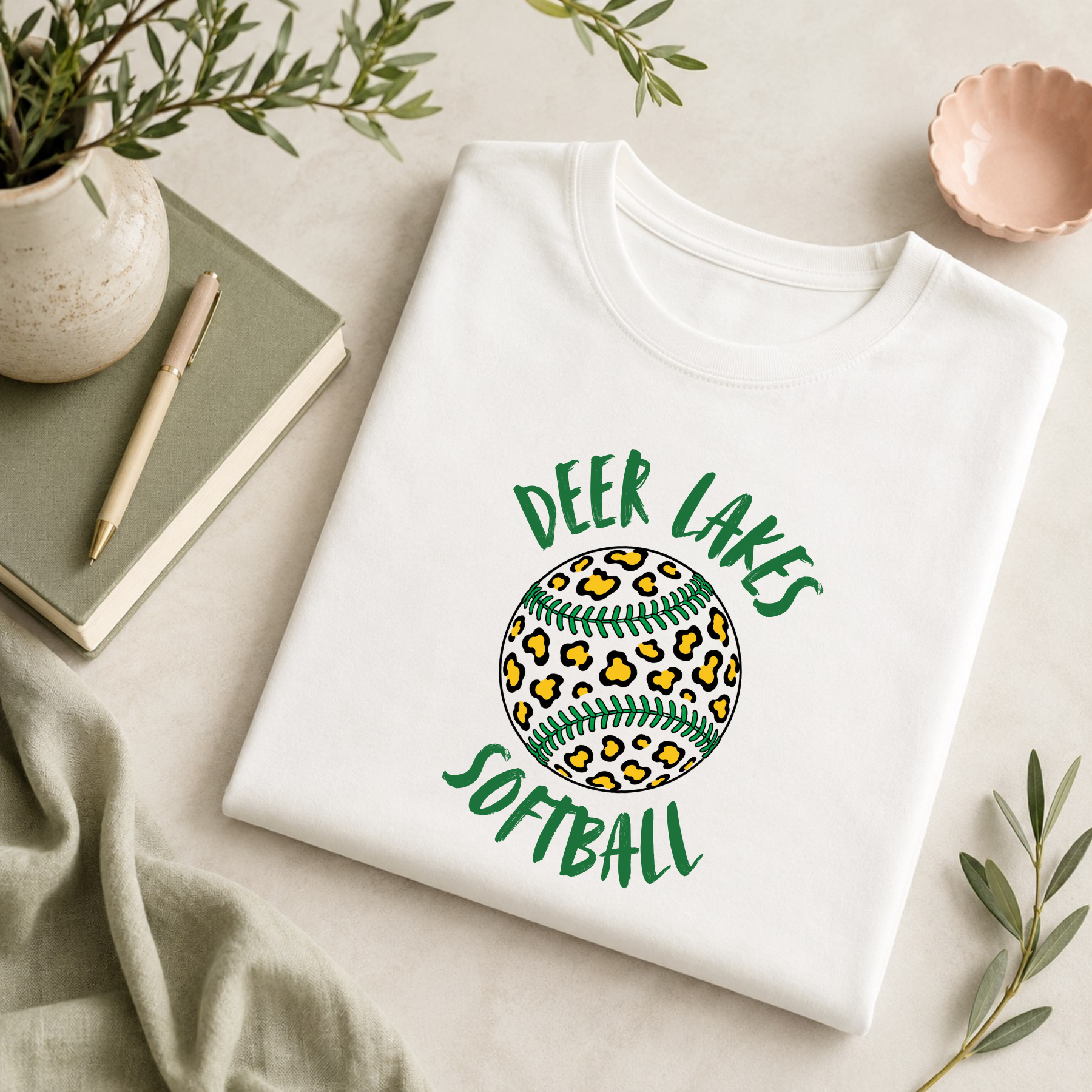Deer Lakes Leopard Print Softball Shirt