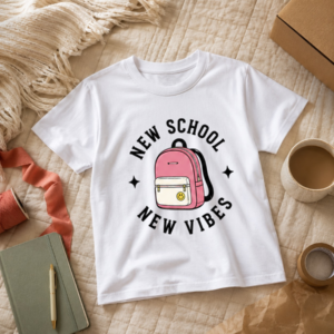 New School New Vibes Tee Retro Backpack Graphic