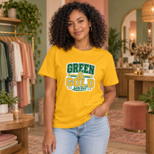 Deer Lakes Green & Gold Spirit Adult Tee