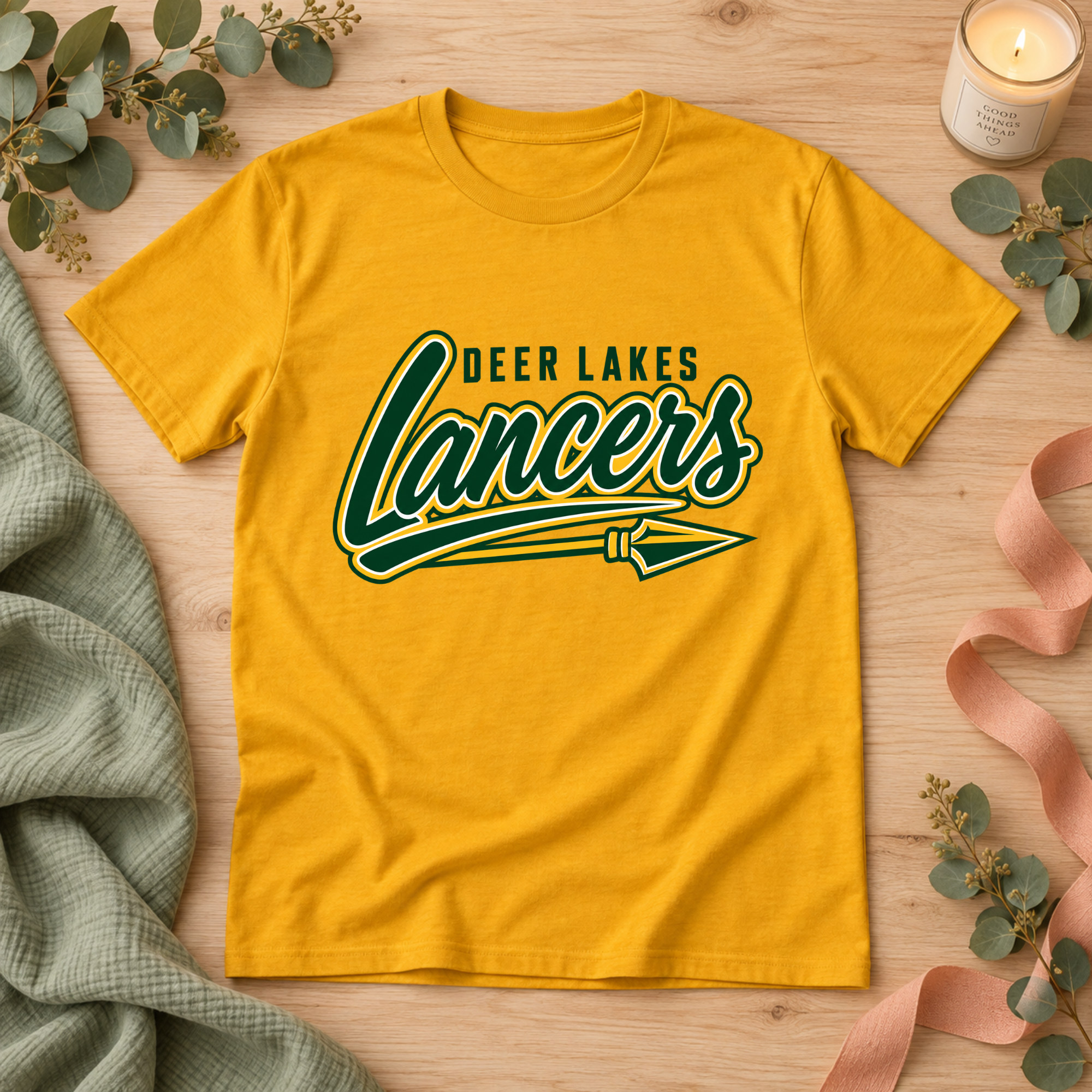Deer Lakes Lancers Script Lance Adult Tee