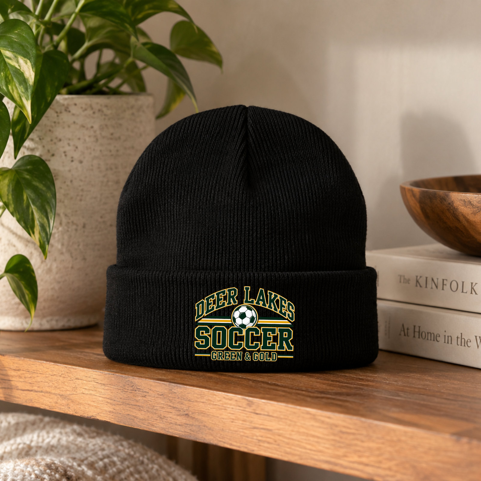 Deer Lakes Soccer Badge Beanie