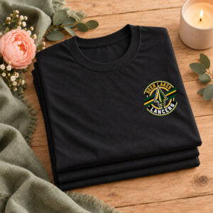 Deer Lakes Stripe Crest Left Chest Adult Tee