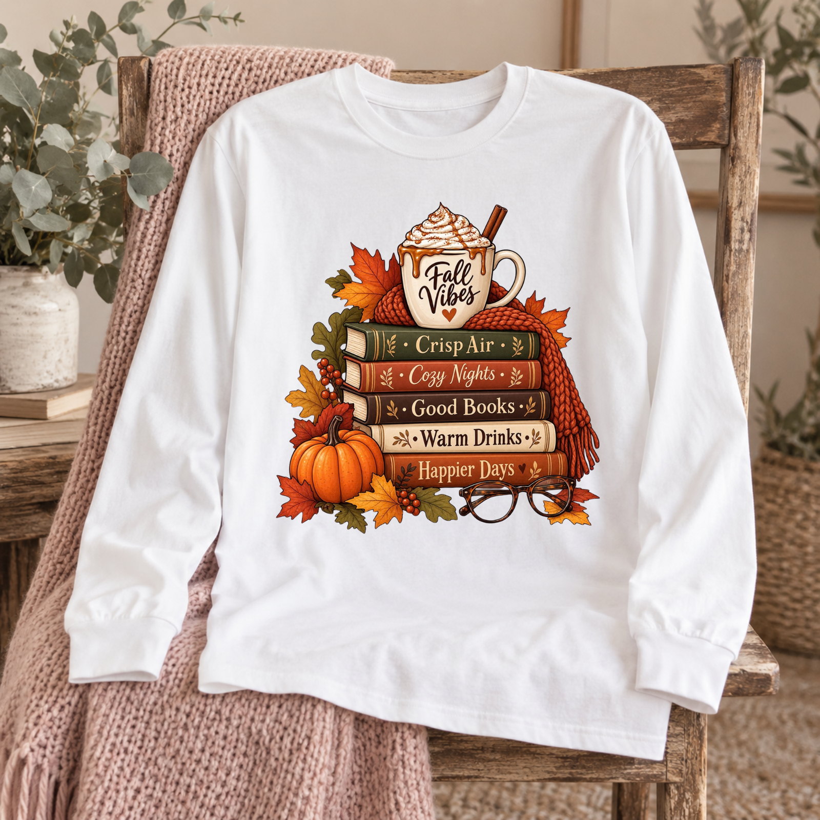 Autumn Bucket List Adult Long Sleeve Tee