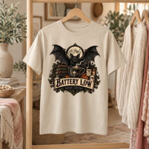 Battery Low Needs Coffee Adult Short Sleeve Tee