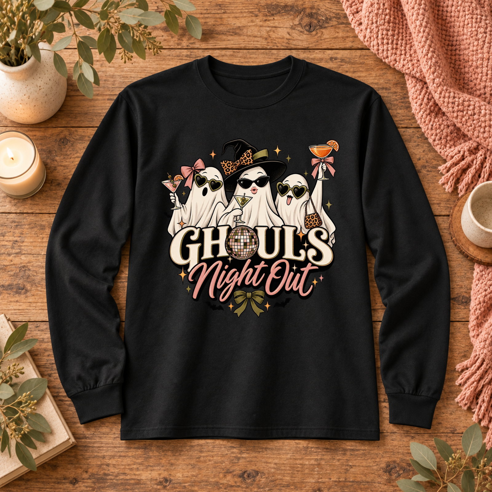 Ghouls Night Out Adult Long Sleeve Tee