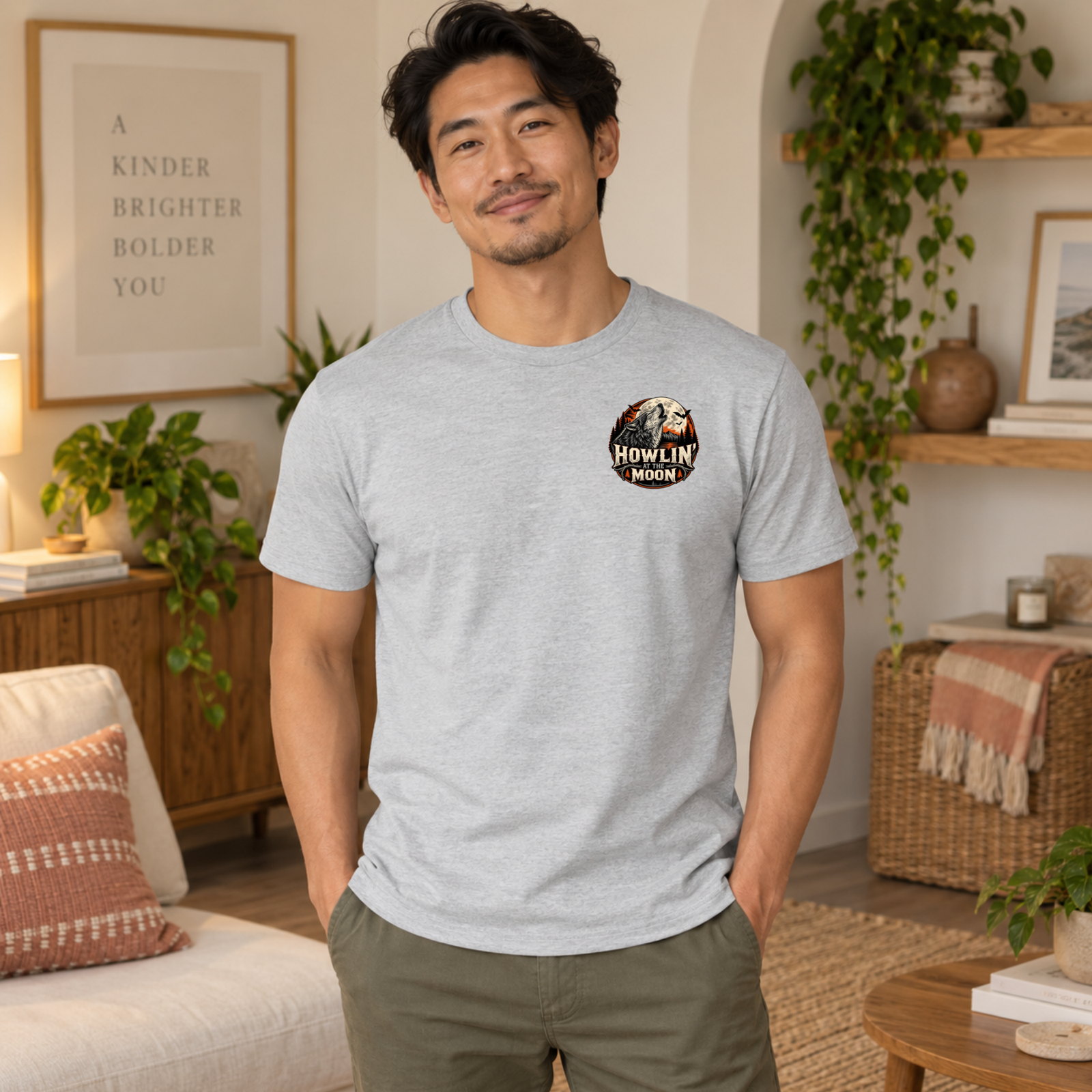 Howlin’ Moon Left Chest Adult Short Sleeve Tee