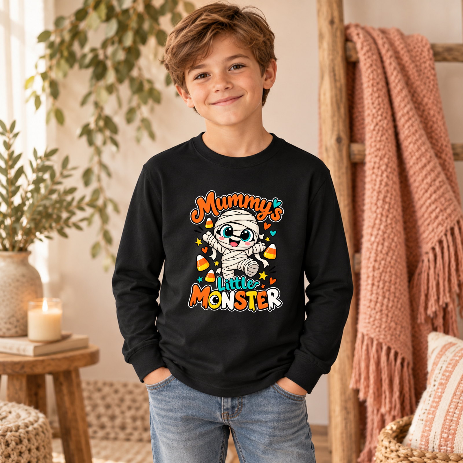 Mummy’s Little Monster Youth Long Sleeve Tee