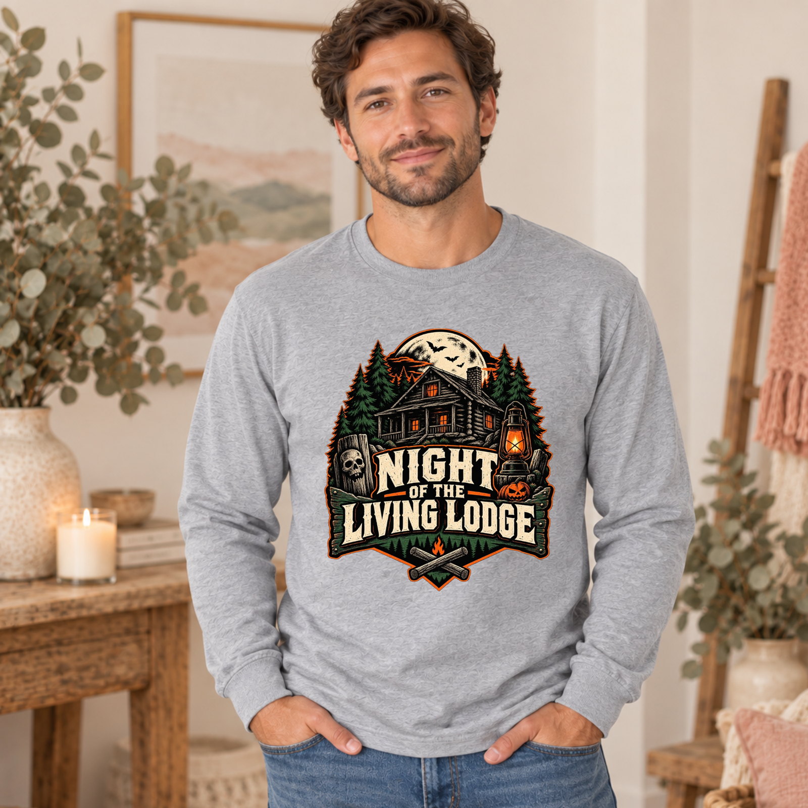 Night of the Living Lodge Adult Long Sleeve Tee