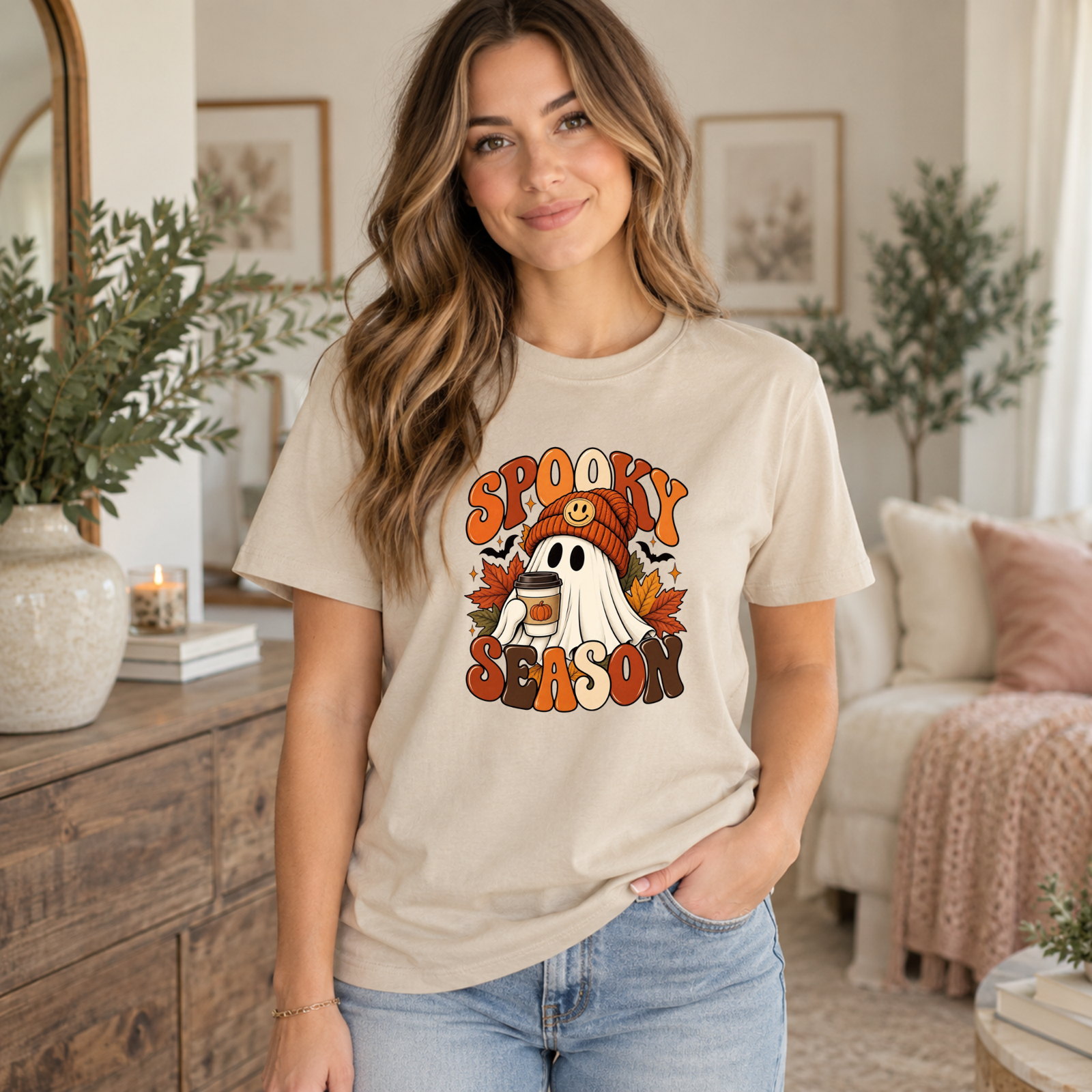 Spooky Season Ghost Adult Short Sleeve Tee