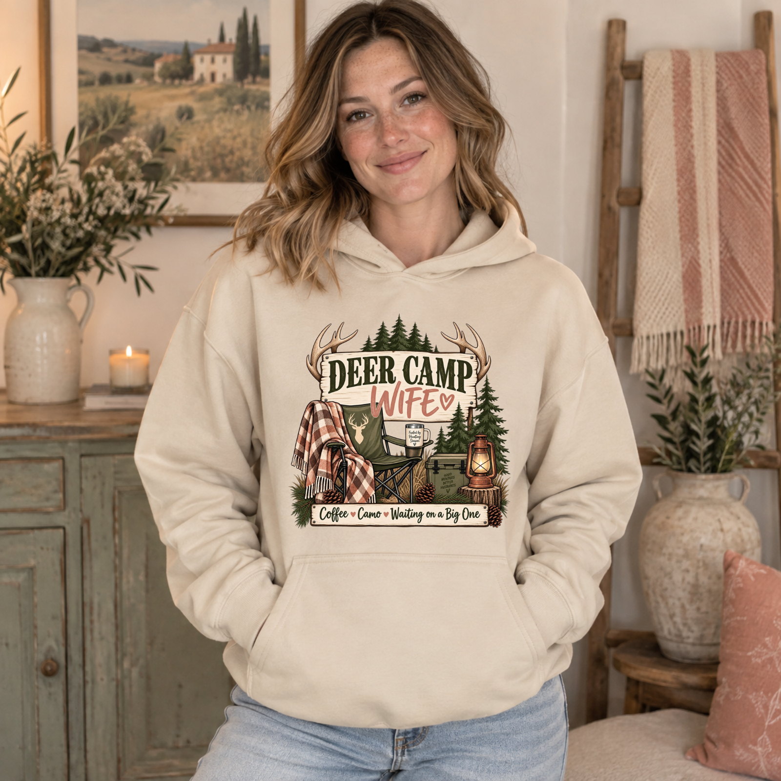 Deer Camp Wifey Adult Hoodie