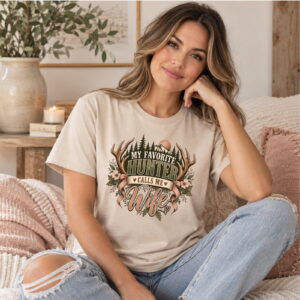 My Favorite Hunter Calls Me Wife Adult Short Sleeve Tee