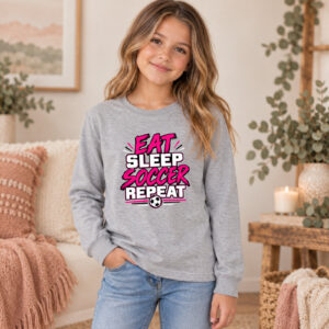 Eat Sleep Soccer Repeat Youth Crewneck