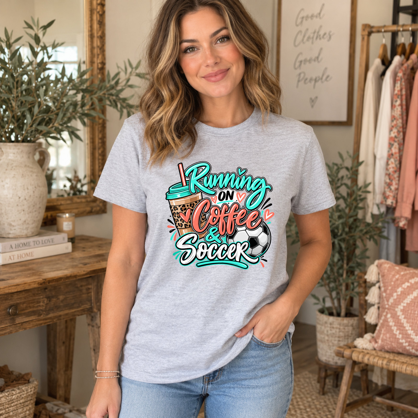 Running on Coffee and Soccer Tee